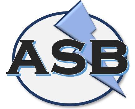 Image of ASB in front of a lightning bolt inside of a circle